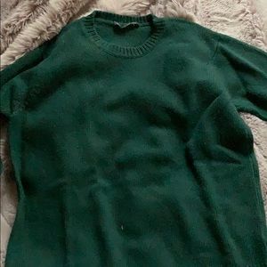 green sweater